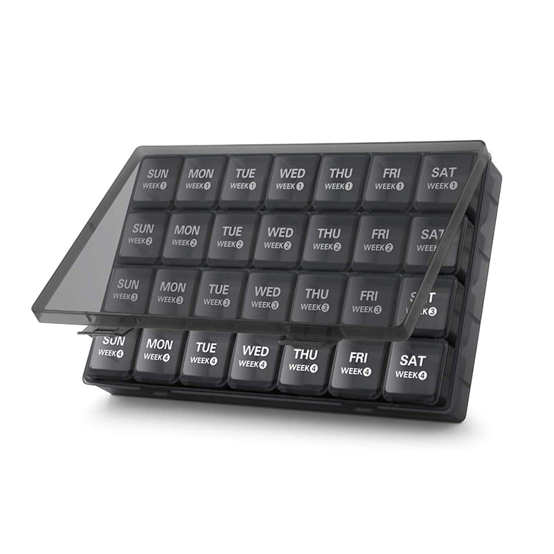 Støvtett månedlig 28 dager 4 uker pilleorganisator 