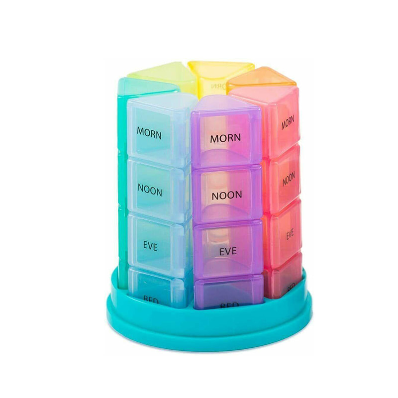 Ny bærbar ukentlig 4 ganger om dagen pilleboks 