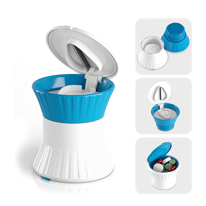 Billig Populær Liten Pillekvern med Oppbevaringsbeholder 