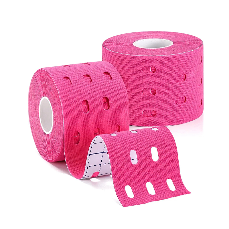 Pustende Pro Athletic Kinesiology Tape med hull Terapeutisk muskeltape Fysiotape