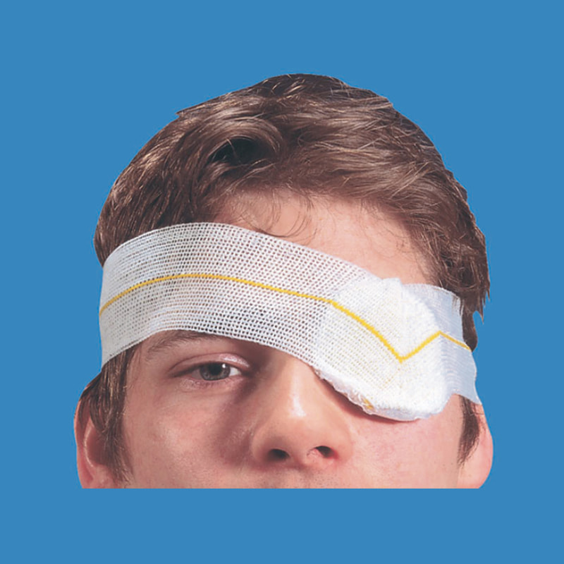 Øyepute med strikket løkke