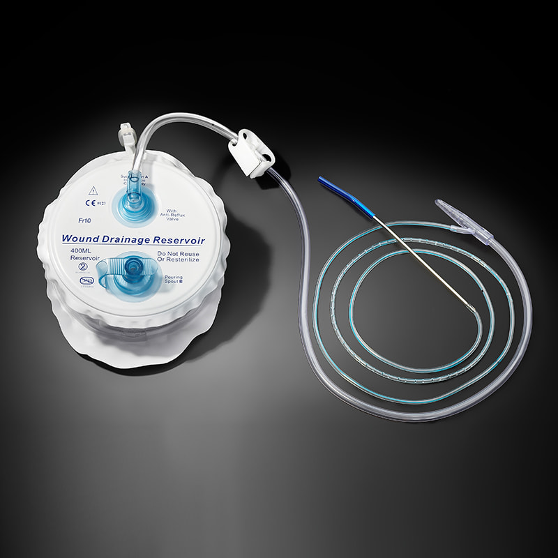 Sårdreneringsreservoar (med fjær)